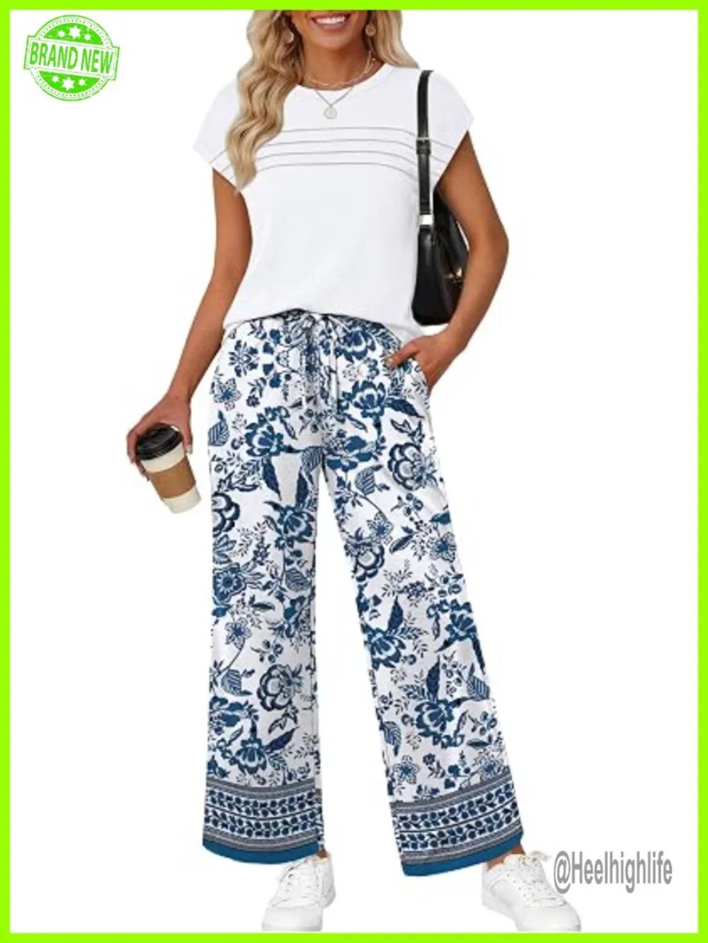 Two Piece Set for Women Summer Matching Outfits Wide Leg Pants